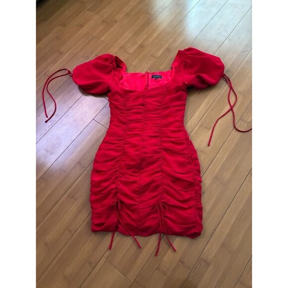 Majorelle Women's Red Mini Ruched Dress XS - Picture 1 of 7